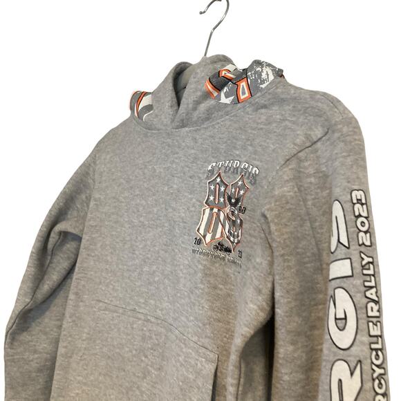 2023 Heather Gray White Sturgis Motorcycle Rally Bikercore Biker Sweatshirt S - Picture 3 of 16